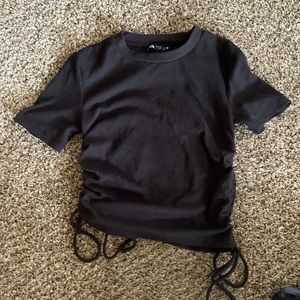 Black Zara top with the ties on the side